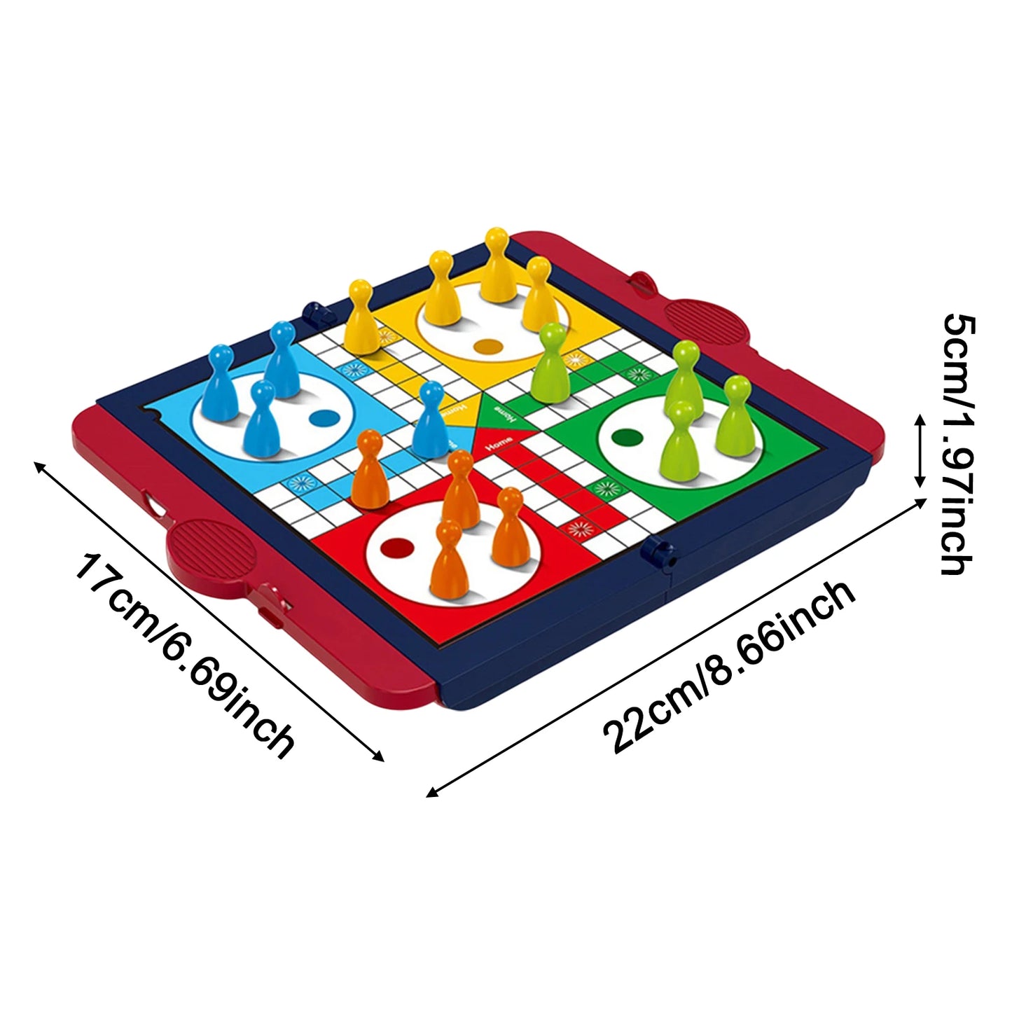 Ludo Game Set Strategy Game Parent Child Interaction with Foldable Board Travel Family Game for Teens Kids Children Party Toy