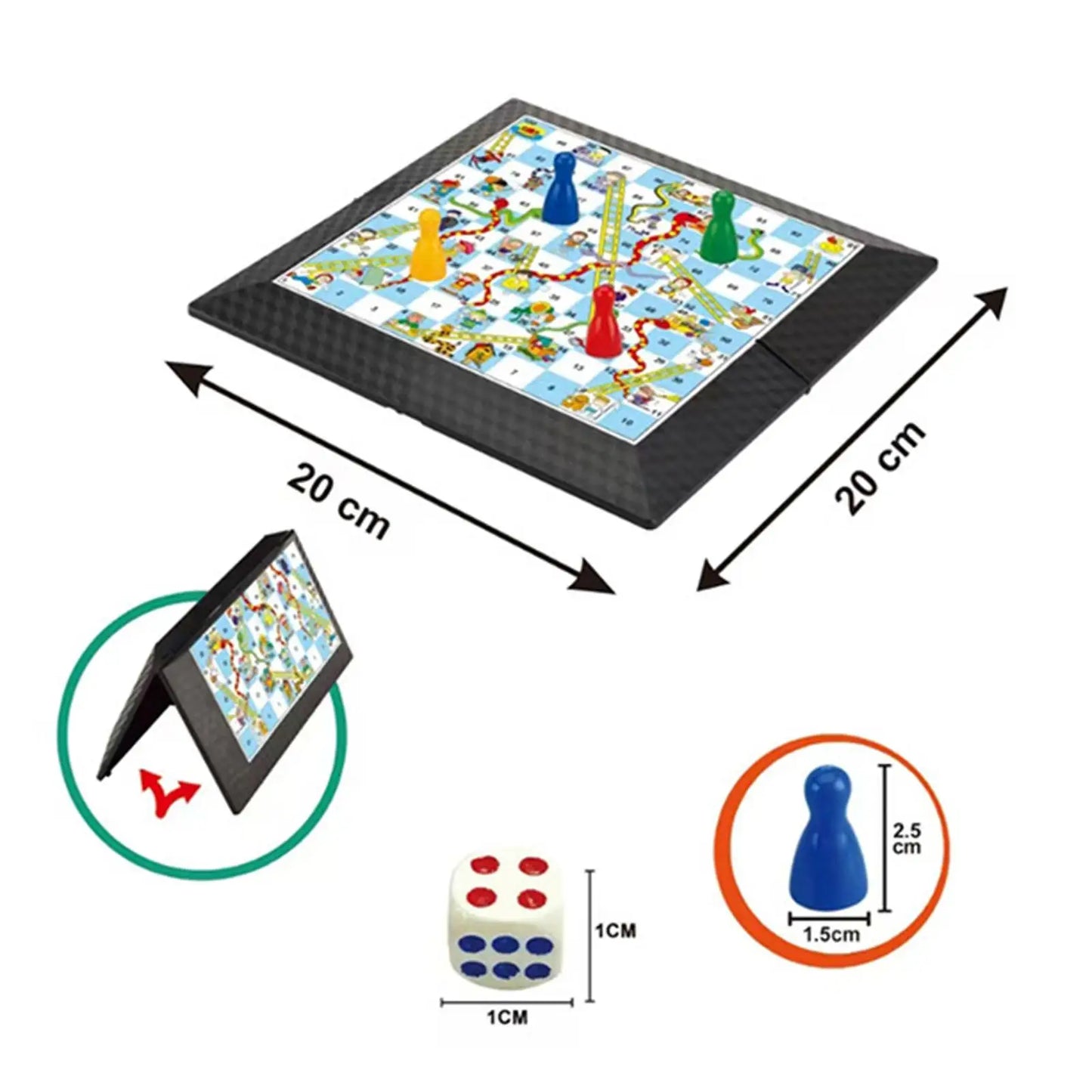 Ludo Game Set Strategy Game Parent Child Interaction with Foldable Board Travel Family Game for Teens Kids Children Party Toy