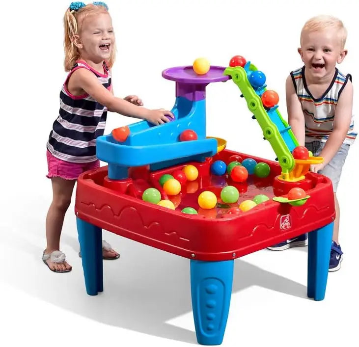 Stem Discovery Ball Table, Kids Water Table Activity Sensory Playset, Summer Outdoor Toys, 13 Piece Water Toy Accessories, For T