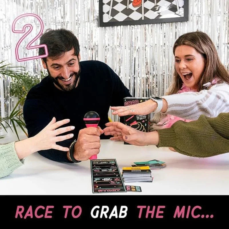 Lucky Egg Exciting Grab The Mic The Family Karaoke Game Multiplayer Players Board Game for Bad Singers Lyric Cards
