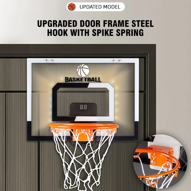 Hole Free Electronic Scoring Basketball Hoop Children Gift Basketball Board Shooting Game Hanging Wall Toy Indoor Sports Games