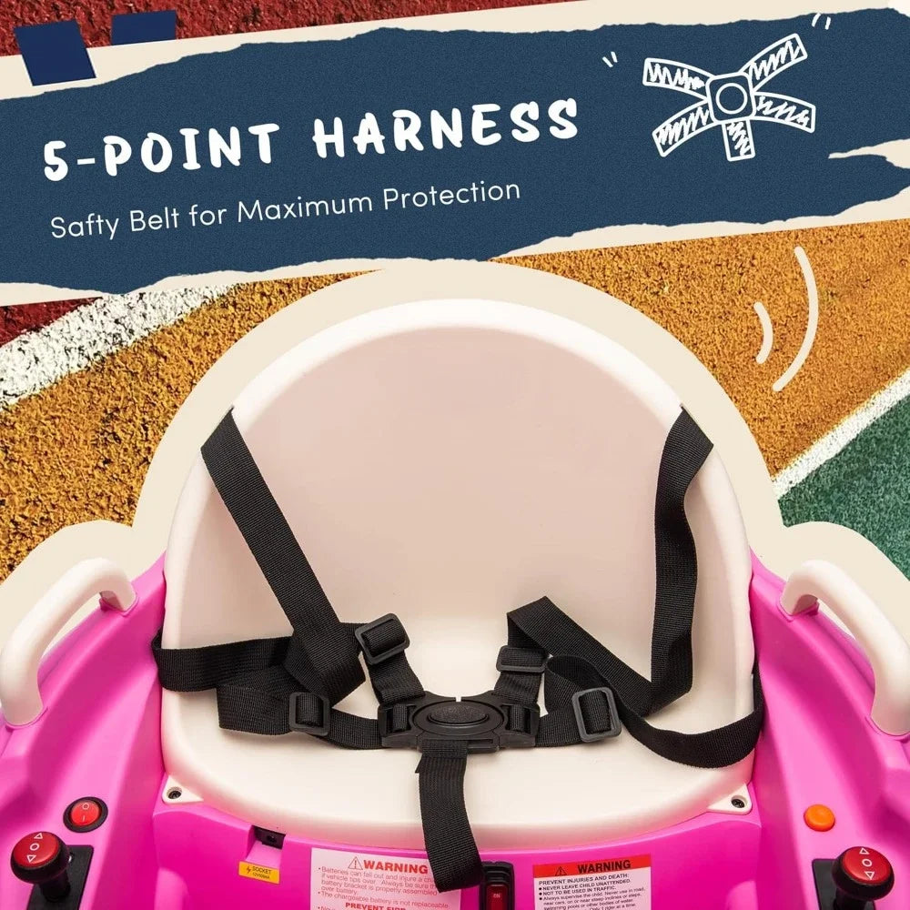 Bumper Car for Toddlers & Kids, 12V Ride on Baby Bumper Car with Remote Control, Horn, Lights, Holiday/Birthday for Boys & Girls
