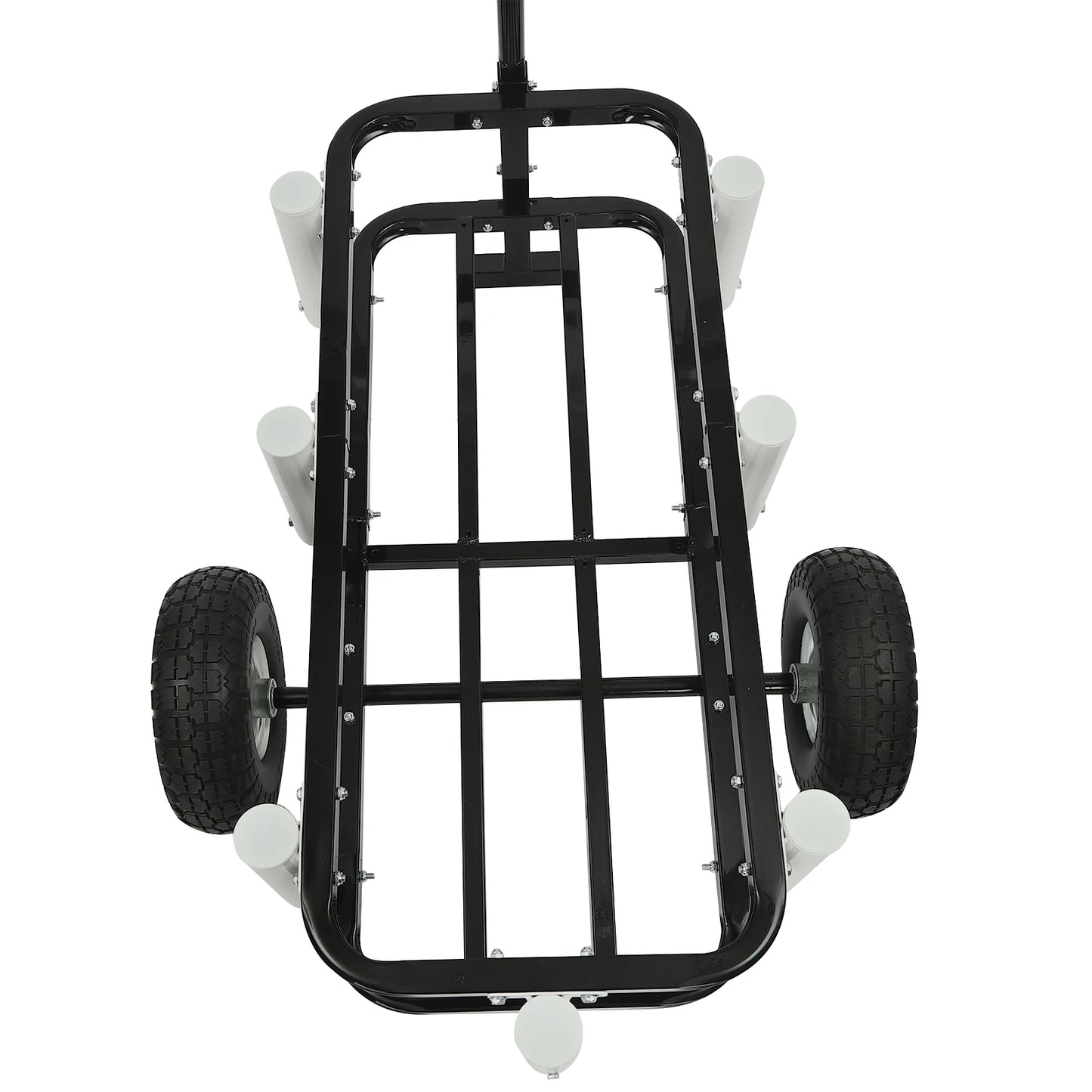 Outdoor Fishing Folding Fishing Cart, High-Carbon Steel Construction, 198.42 lbs Load Capacity, Solid Rubber Tires for Beach,