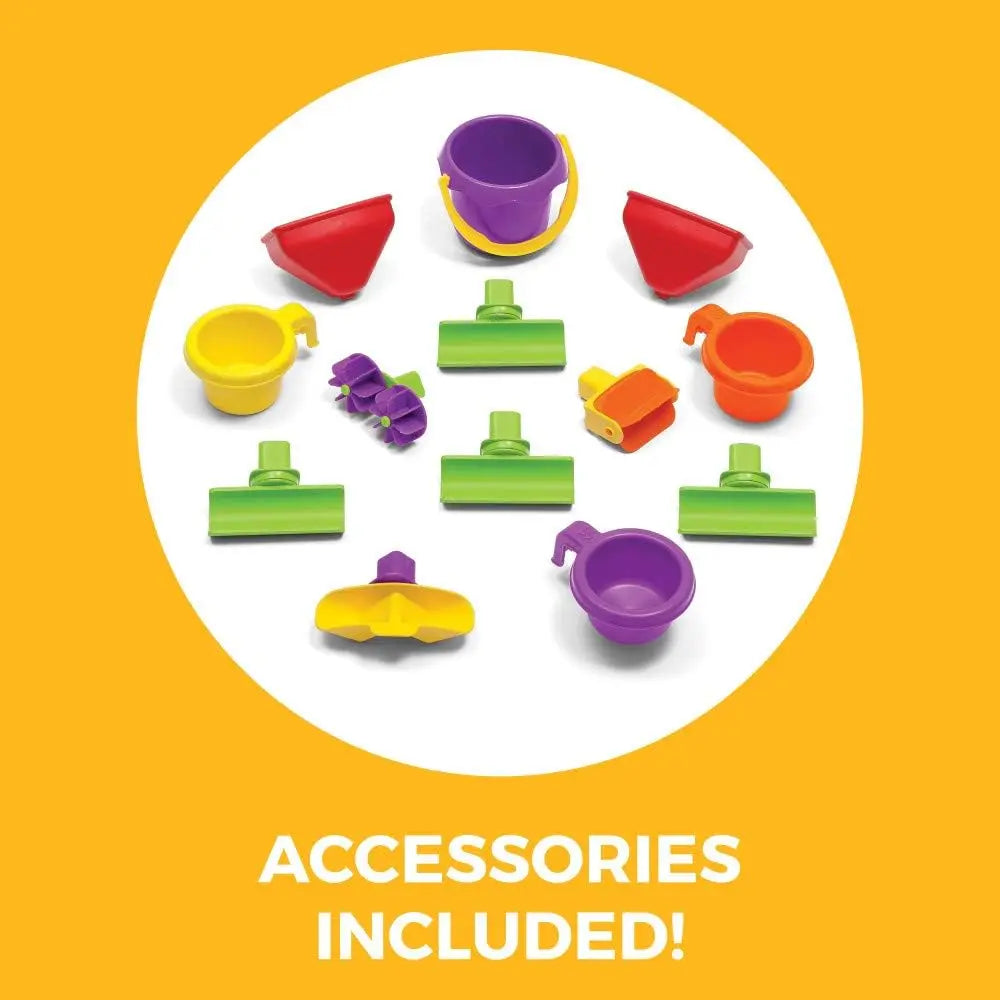 Waterfall Discovery Wall, Kids Double-Sided Water and Sand Activity Sensory Table, Summer Outdoor Toys, 13 Piece Toy Accessories
