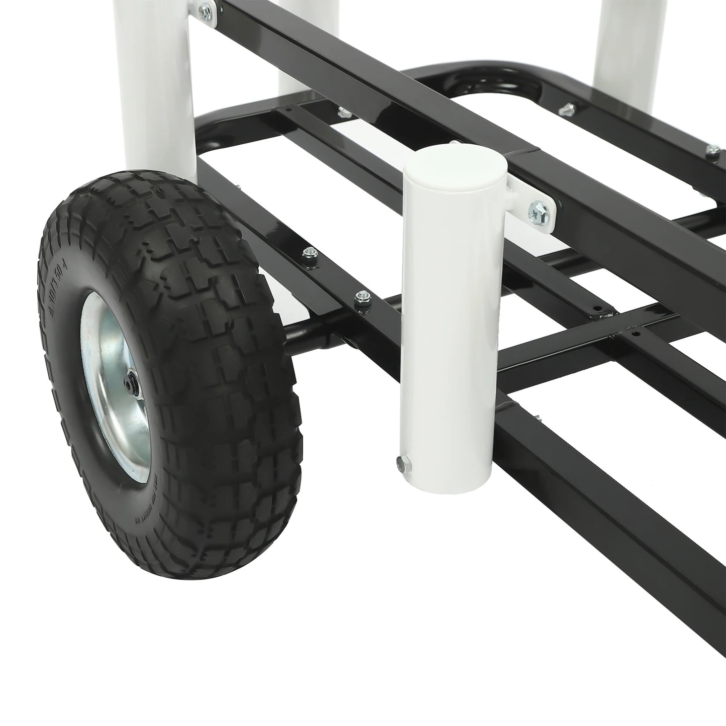 Outdoor Fishing Folding Fishing Cart, High-Carbon Steel Construction, 198.42 lbs Load Capacity, Solid Rubber Tires for Beach,