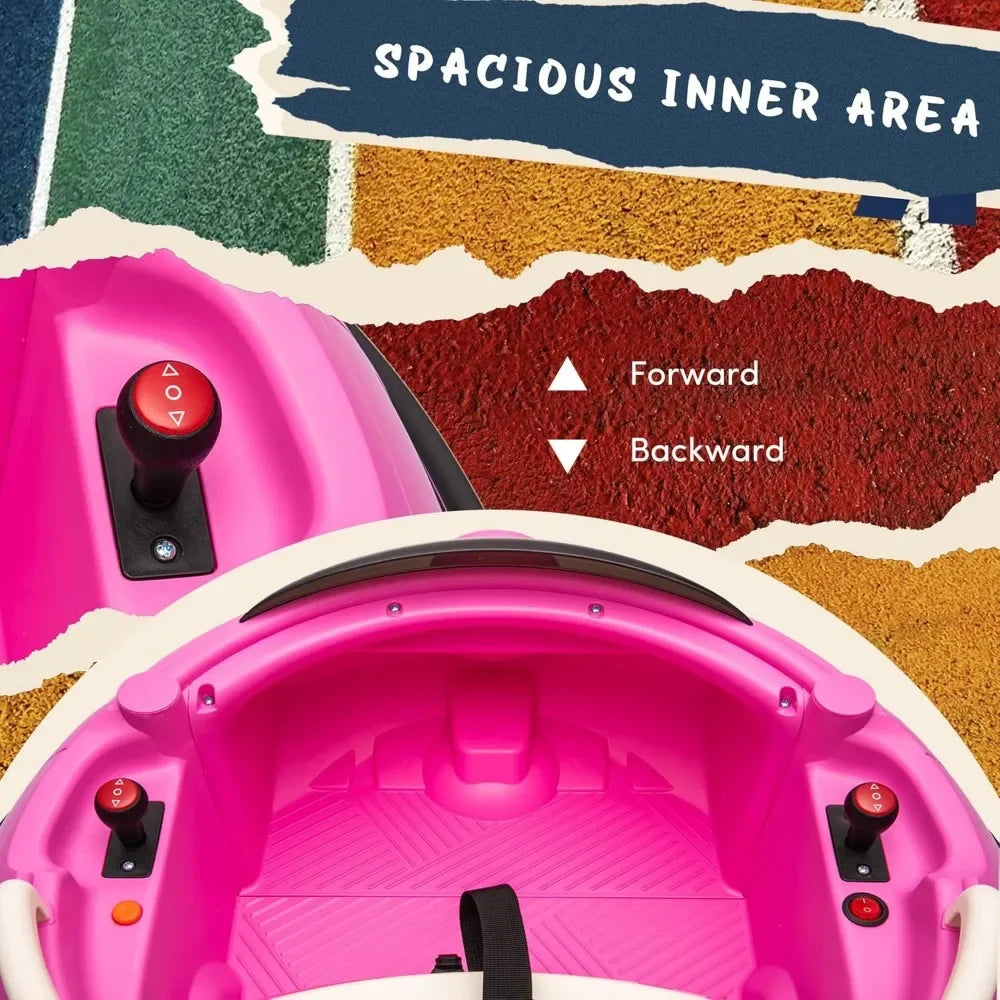 Bumper Car for Toddlers & Kids, 12V Ride on Baby Bumper Car with Remote Control, Horn, Lights, Holiday/Birthday for Boys & Girls