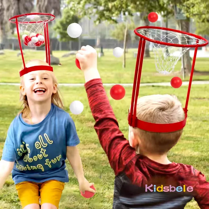 1 Set Head Hoop Basketball For Kid Adult Carnival Game Adjustable Basket Net Headband Party Birthday Family Indoor Outdoor Game