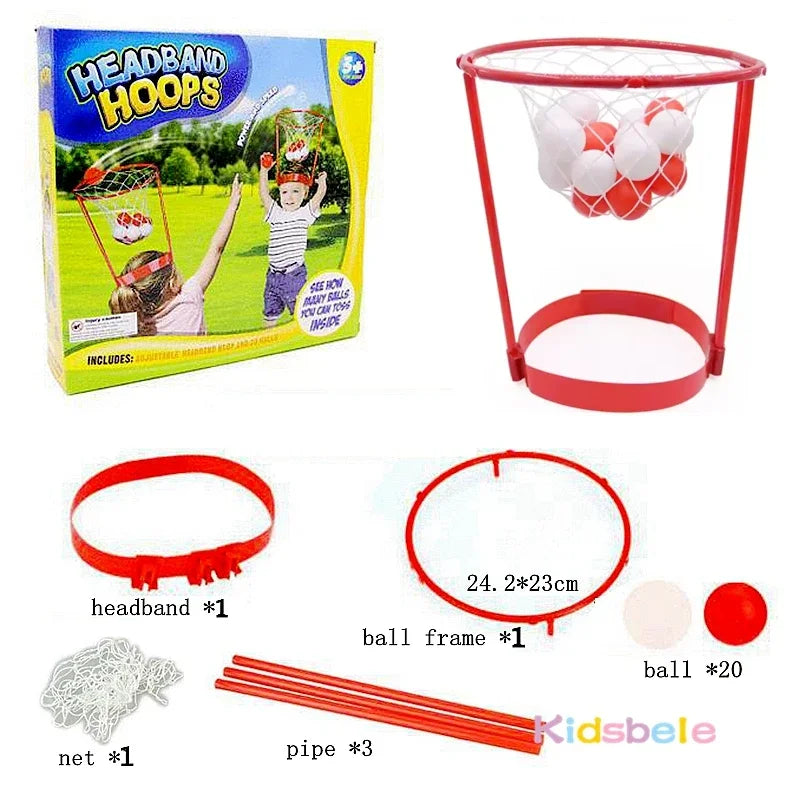 1 Set Head Hoop Basketball For Kid Adult Carnival Game Adjustable Basket Net Headband Party Birthday Family Indoor Outdoor Game
