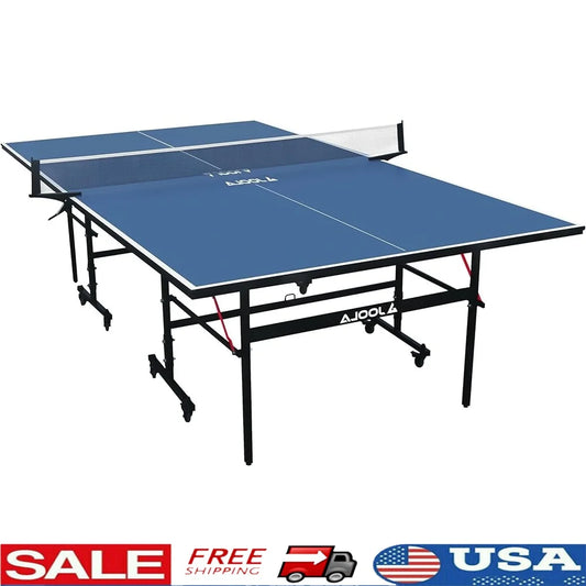 Indoor MDF Ping Pong Table Quick Assembly Tournament Net Clamp Compact Storage Table Tennis Equipment Home Office 1-4 Players