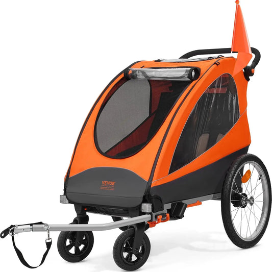 Bike Trailer for Toddlers, Kids, 60 lbs Load, Tow Behind Foldable Child Bicycle Trailer with Universal Bicycle Coupler