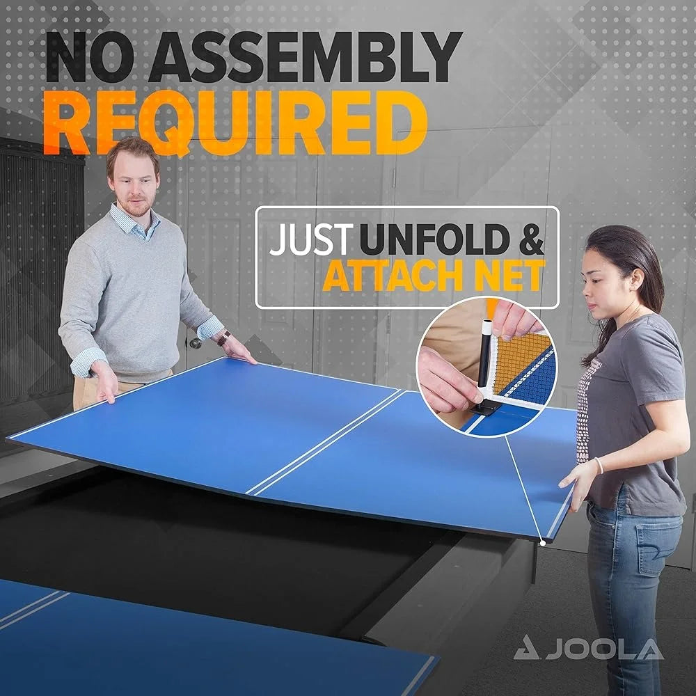 Ping Pong Conversion Top Billiard Pool Tables Regulation Size with Net Set Compact Design Easy Assembly Scratch-Free Protection
