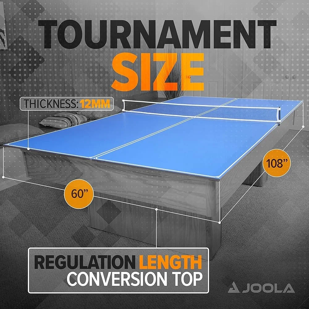 Ping Pong Conversion Top Billiard Pool Tables Regulation Size with Net Set Compact Design Easy Assembly Scratch-Free Protection