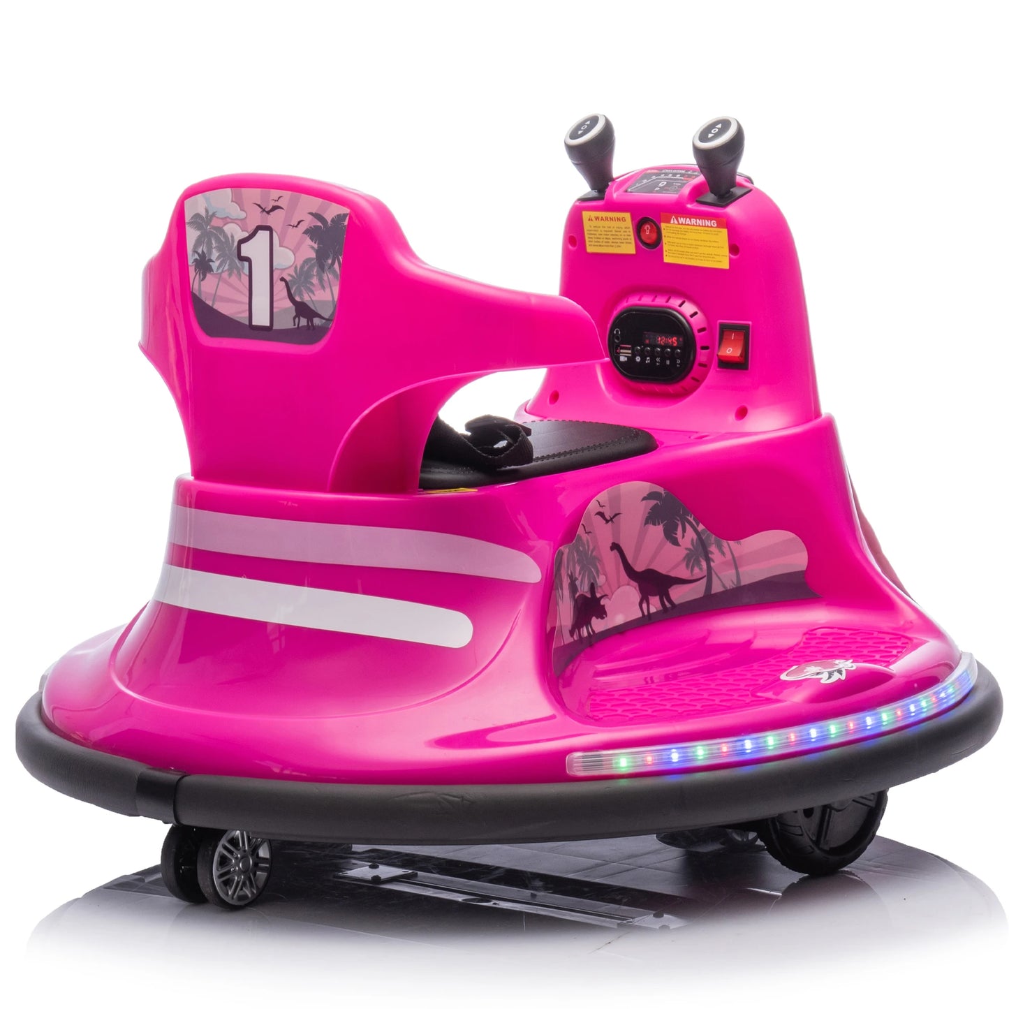 12V Kids Ride On Bumper car W/Parents control,Rotate 360 degrees,Two-handed switch for direction control Bumper strip,Light belt