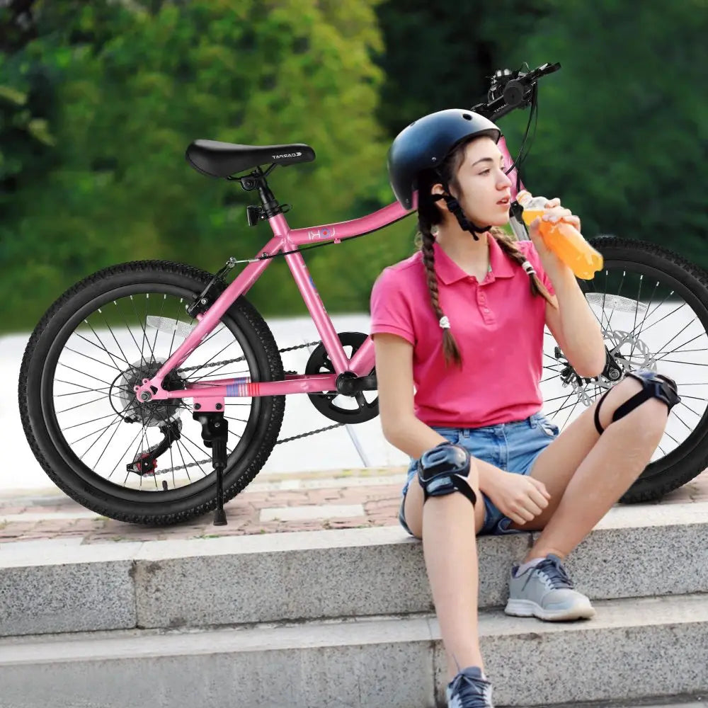 S20101 20 Inch Kids' Bike, Boys Girls Mountain Bike Ages 8-12, 7 Speed Teenager Children Kids' Bicycles