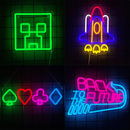 Game Series Led Neon Sign, Back Future Letter Light, Usb Powered, Used For Living Room Home, Club Party, Game Room Wall Decor.