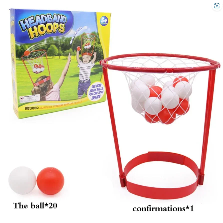 1 Set Head Hoop Basketball For Kid Adult Carnival Game Adjustable Basket Net Headband Party Birthday Family Indoor Outdoor Game