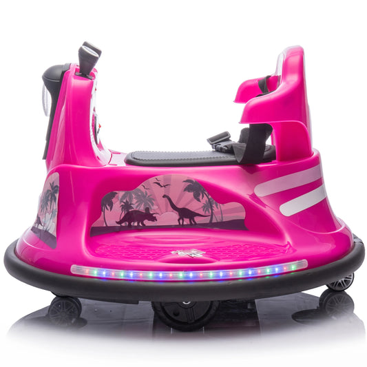 12V Kids Ride On Bumper car W/Parents control,Rotate 360 degrees,Two-handed switch for direction control Bumper strip,Light belt