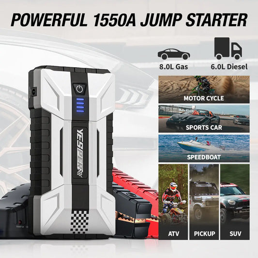 YOUR OWN JUMPER! Car Jump Starter Power Bank 12000mAh Portable Battery Station For 8L/6L Car Emergency Booster Starting Device YJS15