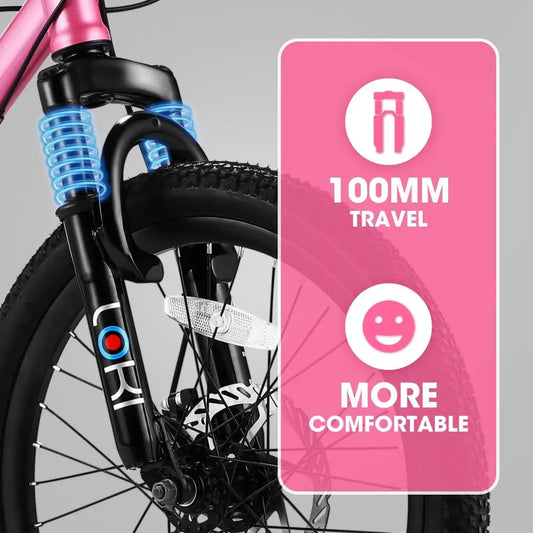 S20101 20 Inch Kids' Bike, Boys Girls Mountain Bike Ages 8-12, 7 Speed Teenager Children Kids' Bicycles