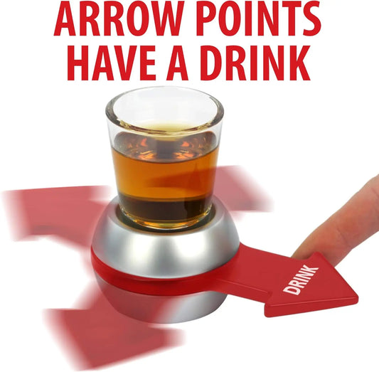 1pc Spin to Win Creative Drinking Game Toy - Fun Adult Beverage Accessory with Shot Glass, Plastic Spinner,14+, Party, KTV,Home