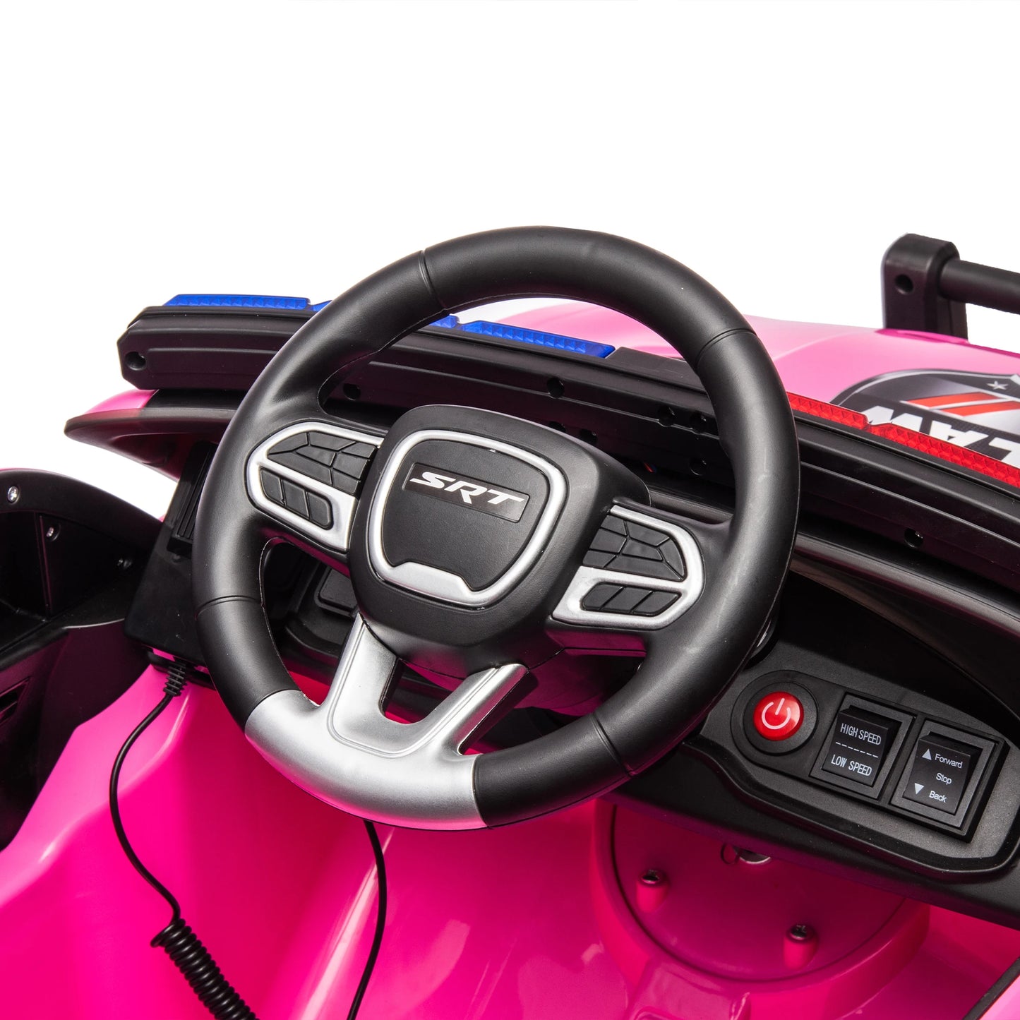 12v Kids ride on police car W/Parents Remote Control,anti-collision bar,Front&top alarm light design,Police car sticker