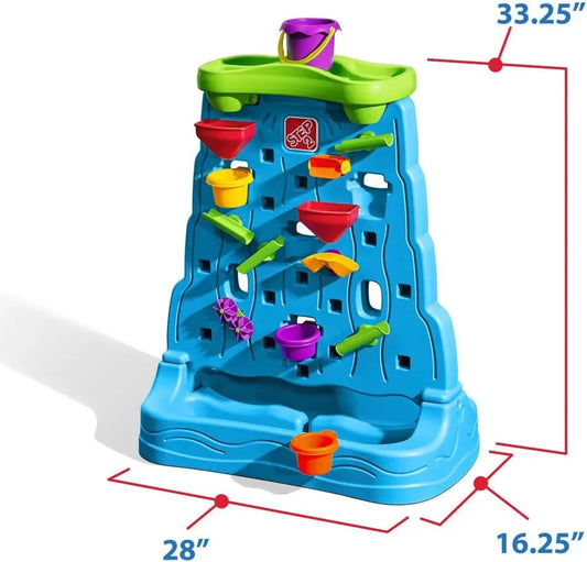 Waterfall Discovery Wall, Kids Double-Sided Water and Sand Activity Sensory Table, Summer Outdoor Toys, 13 Piece Toy Accessories