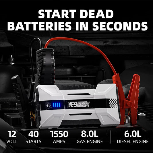 YOUR OWN JUMPER! Car Jump Starter Power Bank 12000mAh Portable Battery Station For 8L/6L Car Emergency Booster Starting Device YJS15