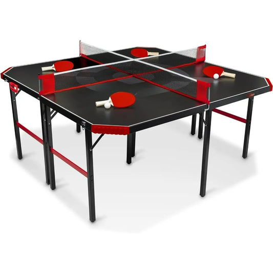 Sports Hyper Pong 4-Way Table Tennis - Four Square Ping Pong Mashup Fun for The Whole Family , Black, Children's Day Gift