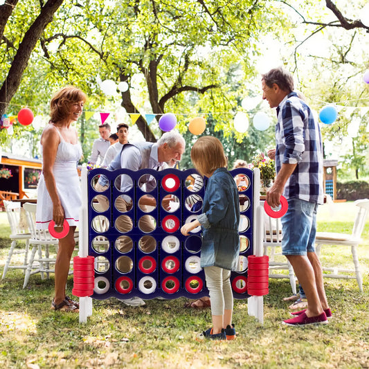 Costway Giant 4-In-A-Row 4-to-Score Game W/Bag Indoor Outdoor Party Family Connect Game