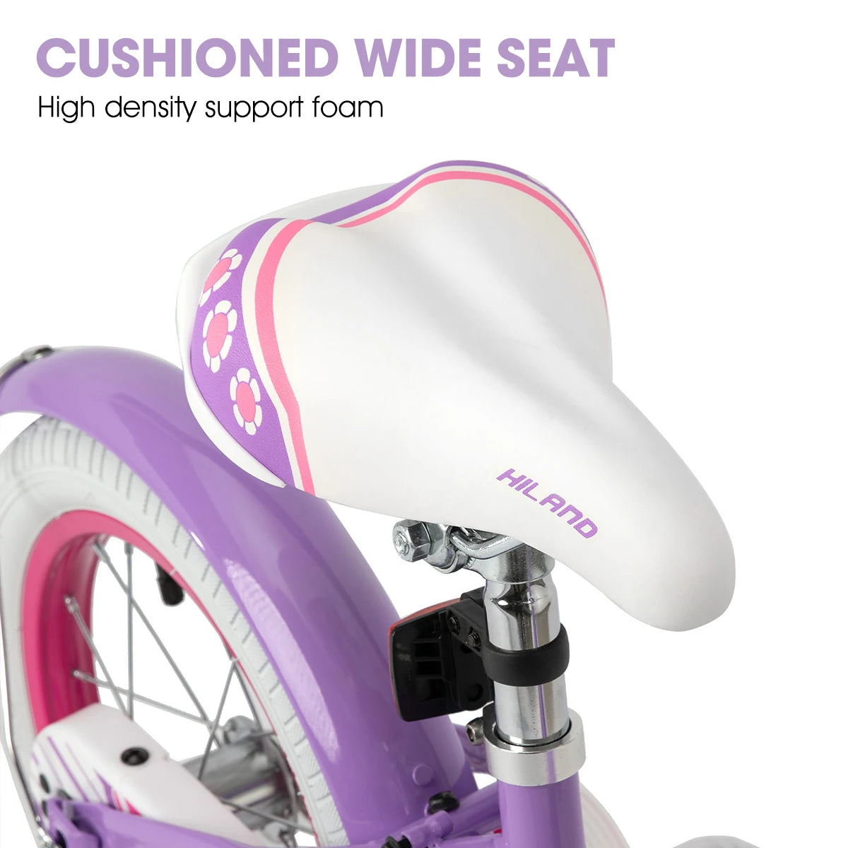 HILAND Girls Bike for Toddlers and Kids Ages 2-7 Years Old, 12 14 16 Inch Kids Bike for Girl with Training Wheels Basket
