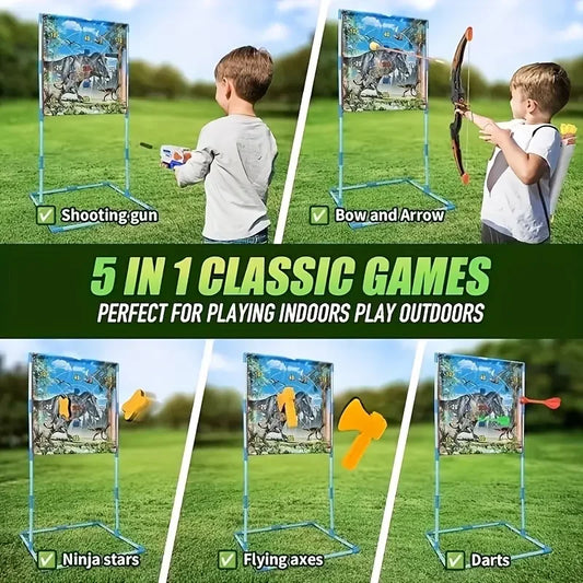 Local warehouse dinosaur target shooting sports outdoor game products, toys suitable for children over 3 years old, including di
