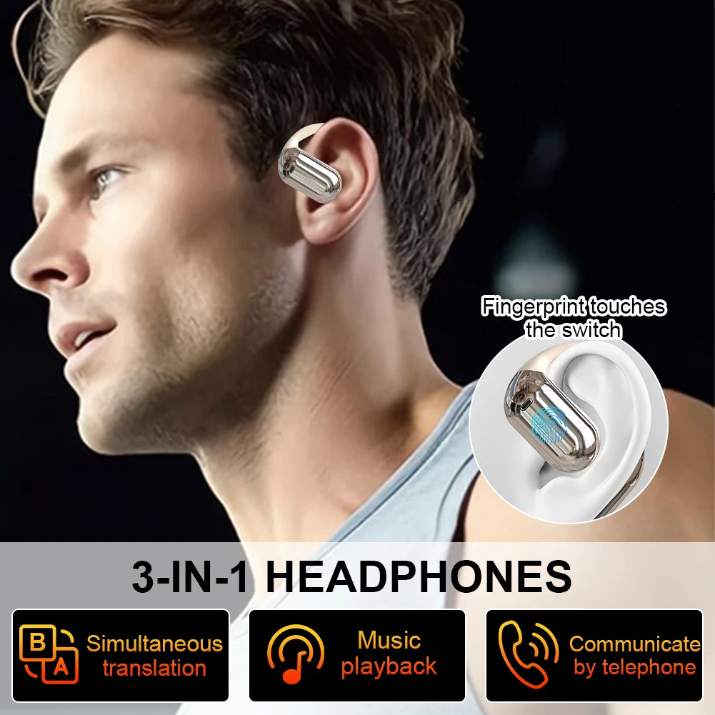 3-in-1 AI Real Time Translator Earbuds 140 Languages Wireless BT Translation Earphone Smart Voice Translator Headset for Travel