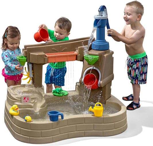 Pump & Splash Discovery Pond Water Table, Kids Water Sensory Activity Pool, Summer Outdoor Toys, 10 Piece Toy Accessories, For T