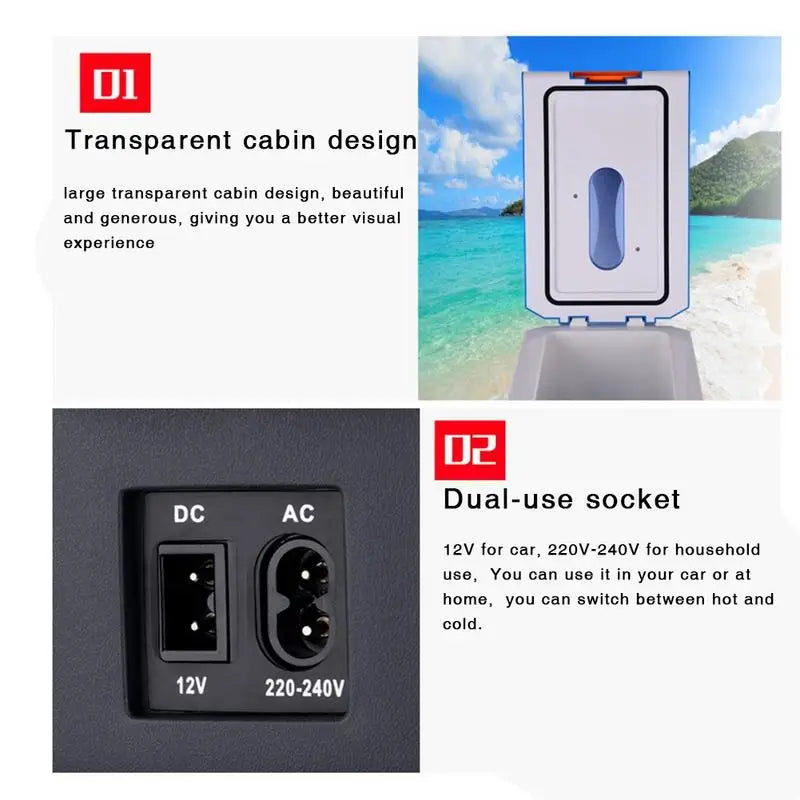 10L Car Home Refrigerator Fridges 12/24V Freezer Cooler Heater Keep Warm Fresh For Car Home Picnic Camping US/EU 220-240V