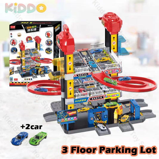 Large Track Parking Lot 3 Floor Car Toy Racing Rail Car Train Track Mechanical Adventure Puzzle Splicing Toys for Kids Gifts