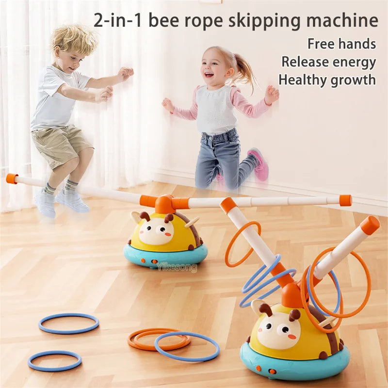 2 in 1 Bee Activity Toy Sport Game Skipping Machine Ferrule Jump Remote Control Multifunction Outdoor Educational Entertainment