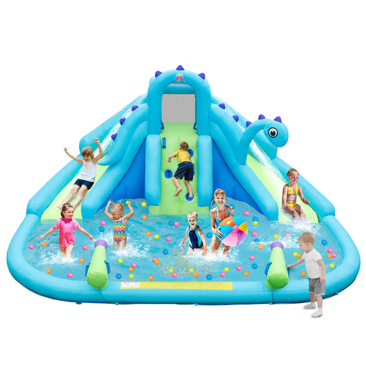 Inflatable Water Slide Blowup Water Park with Dual Slides Without Blower