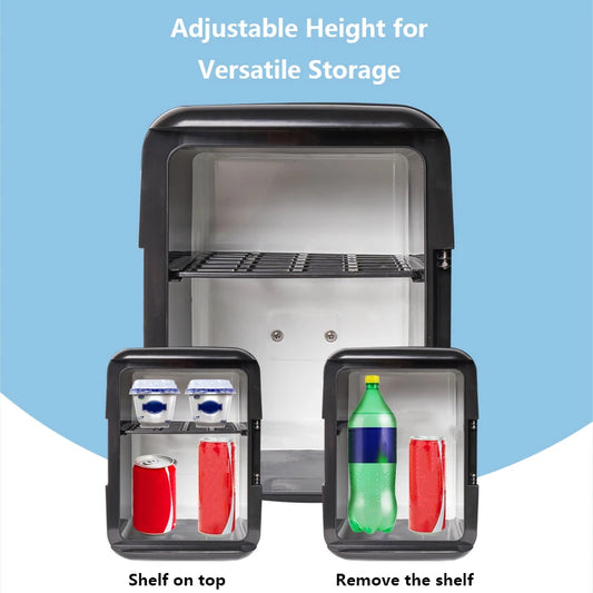 iceBlue 4L/6 Can Multifunctional Low Noise Mini Refrigerator Warmer Cooler Makeup Skincare Portable Fridge for Home Car 12V/120V