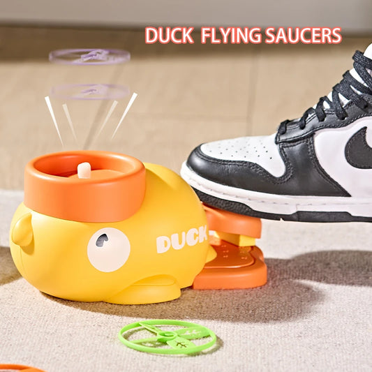 Funny Kids Flying Disc Air Rocket Launcher Duck Elephant Outdoor Fun Game Soaring with Flying Saucer Foot Jump Games Toys Gift