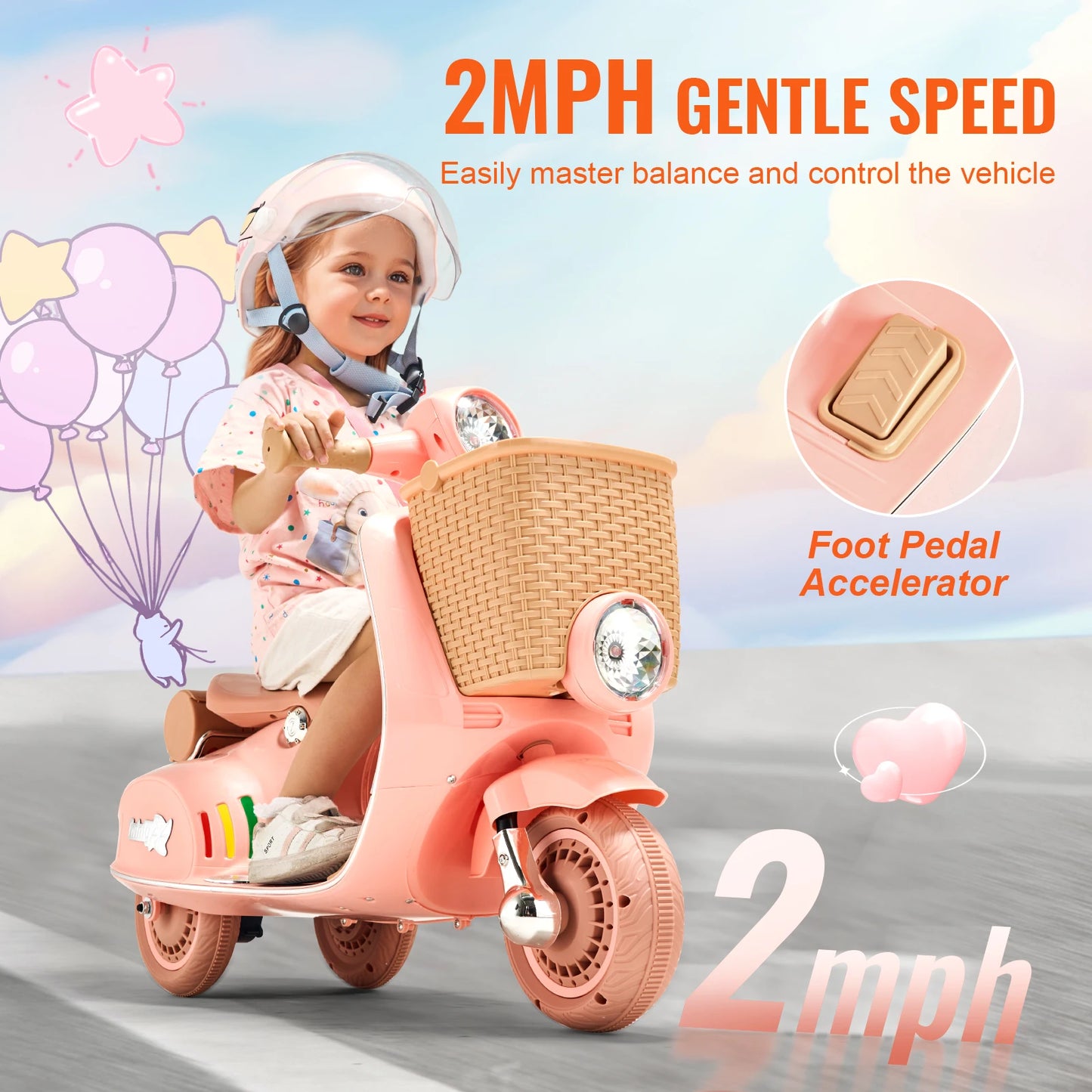 VEVOR Kids Ride On Motorcycle 6V/12V Battery Powered Electric Motorcycle Trike with Speed 2mph  Ride on Toys for Children Gifts