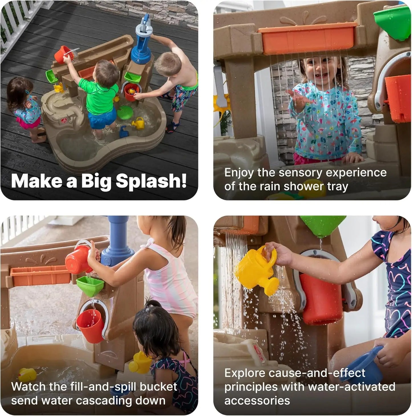 Pump & Splash Discovery Pond Water Table, Kids Water Sensory Activity Pool, Summer Outdoor Toys, 10 Piece Toy Accessories, For T
