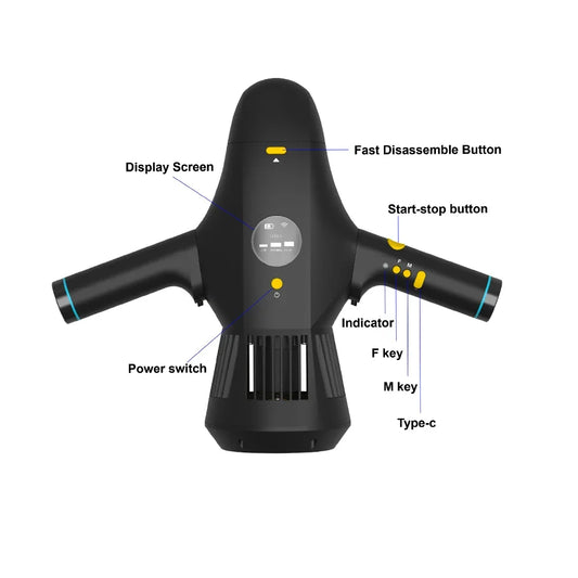 Smart Underwater Scooter With Action Camera Compatible Dual Motor For Water Sports Swimming Pool Scuba Diving & SUP Board