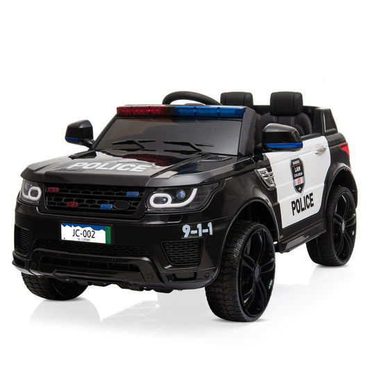 12V Kids Police Ride On Car Electric Cars 2.4G Remote Control, LED Flashing Light, Music & Horn.
