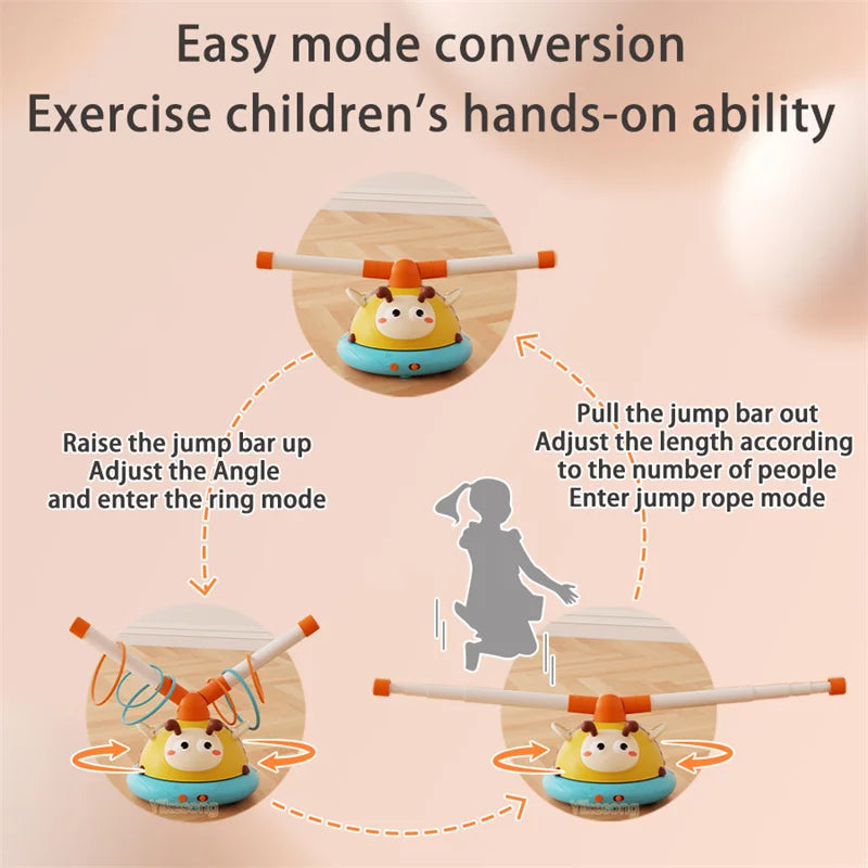 2 in 1 Bee Activity Toy Sport Game Skipping Machine Ferrule Jump Remote Control Multifunction Outdoor Educational Entertainment