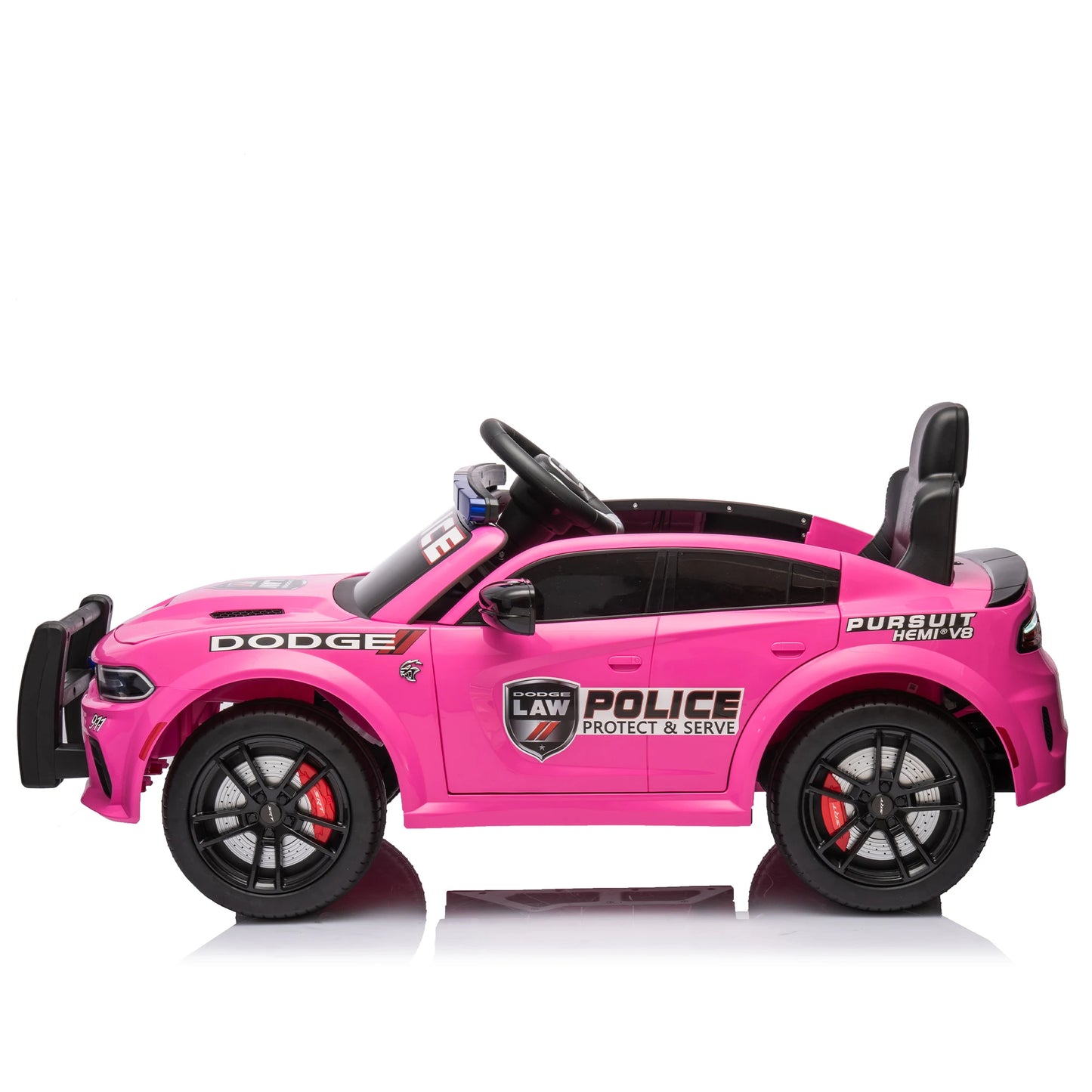 12v Kids ride on police car W/Parents Remote Control,anti-collision bar,Front&top alarm light design,Police car sticker
