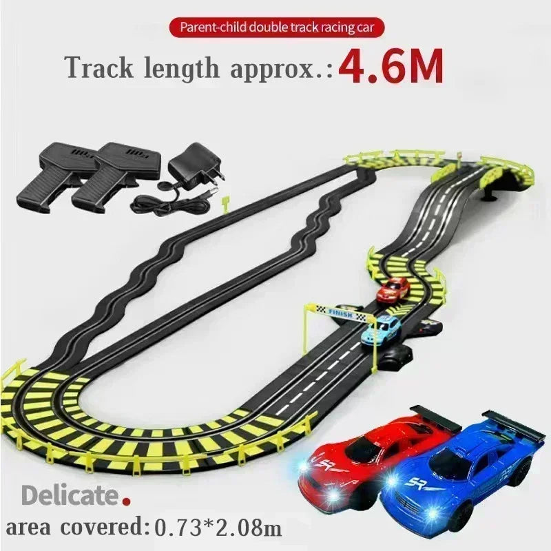 1/43 Electric Rail Car Double Remote Control Car Racing Track Toy Autorama Circuit Voiture Electric Railway Slot Race Car Toy