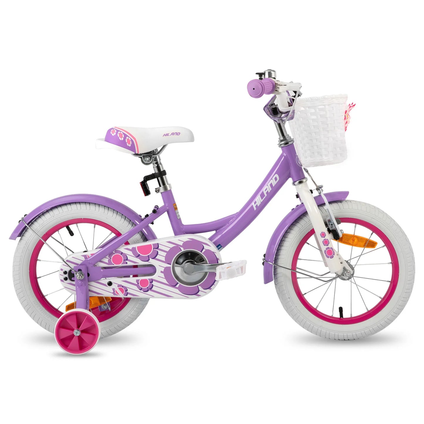 HILAND Girls Bike for Toddlers and Kids Ages 2-7 Years Old, 12 14 16 Inch Kids Bike for Girl with Training Wheels Basket