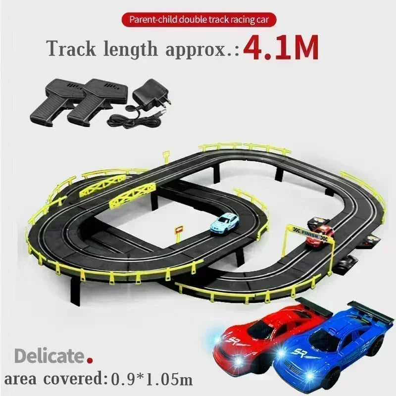 1/43 Electric Rail Car Double Remote Control Car Racing Track Toy Autorama Circuit Voiture Electric Railway Slot Race Car Toy